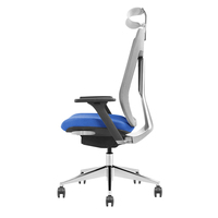 Échantillon Gratuit - Chaise de Bureau Exécutive Contemporaine avec Accoudoirs, Réglable en Hauteur, Inclinable, Pivotante, Base en Aluminium, Garantie 5 Ans - Silla Oficina