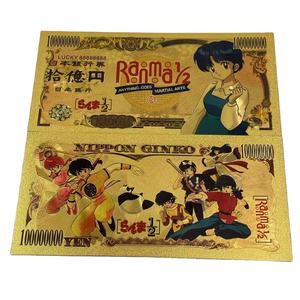 Gratis pengiriman kustom Ranma 1/2 plastik uang kertas berlapis Foil emas Anime catatan - Product Image 4