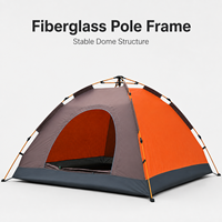 Tente de camping automatique portable en tissu Oxford quatre saisons, imperméable, avec revêtement argenté, pliable, pour 1-2 ou 3-4 personnes