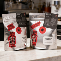 Sacs d'emballage alimentaire personnalisés de 12 oz, 250g, 500g, 1kg, en aluminium, pour grains de café, avec impression de design, sachets Ziplock à fond plat pour aliments pour animaux de compagnie, qualité alimentaire