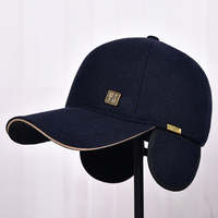 Gorra de Béisbol de Moda para Hombre, para Otoño e Invierno, con Protección para las Orejas, Ajustable, Estilo Coreano, de Ala Ancha, con Letras en Lona 3D
