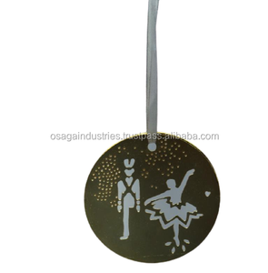 Nouveau DESIGN en métal SANTA forme noël suspendus ornement flocon de neige conception fer nickel décoration de noël - Product Image 3