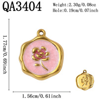 F477 Breloques délicates en acier inoxydable inaltérable, motifs fleur, rose, lune, pendentifs sculptés en émail et zircon, accessoires de bijoux tendance