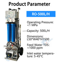 Machine à osmose inverse mobile d'extérieur 500L/H avec pompe et panneaux solaires PLC, traitement de l'eau par osmose inverse pour fenêtre