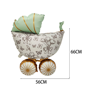 Palloncino in Mylar Vintage a Forma di Carrozzina Floreale '<span class=keywords><strong>Oh</strong></span> <span class=keywords><strong>Baby</strong></span>' per Decorazioni <span class=keywords><strong>Baby</strong></span> Shower e Feste di Rivelazione del Sesso - Product Image 3