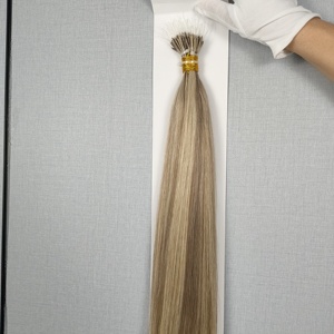 Extensions de cheveux humains 100% naturels Dragonlash Factory, cheveux humains européens, extensions à anneaux nano en plastique, blond ombré balayage - Product Image 3