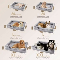 Grand lit pour chien avec soutien articulaire, mousse à mémoire de forme, tissu Oxford, housse amovible et lavable, base antidérapante, forme carrée, toutes saisons