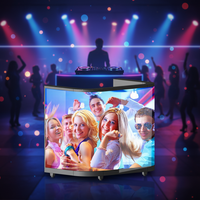 Écran LED portable P1.86 pour table de DJ avec roues, idéal pour les soirées musicales, événements, scènes, bars à domicile et boîtes de nuit.