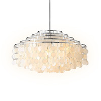 Lustre LED en forme de cloche crème de style français, design italien, en coquille naturelle, pour salon/salle à manger/chambre à coucher, directement de l'usine