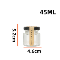 Bocaux de stockage de nourriture en verre hexagonal 100ml-500ml tailles pour sauce chili au miel vinaigrette mayonnaise avec bouchon à vis