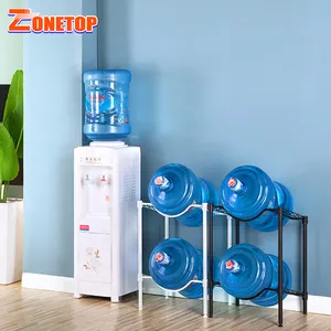 Hàng Mới Về Kim Loại Ba Tầng Trống Lưu Trữ Giá/5 Gallon Chai Nước Giá/5 Gallon Jar Kệ - Product Image 2