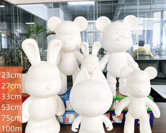 流体熊白色胚胎批发颜料画和钻石粘贴DIY手工流体熊艺术绘画流体暴力熊