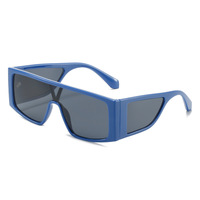 Lunettes de soleil Y2K à verres monobloc surdimensionnées, monture carrée UV400, pour hommes et femmes, style cyberpunk