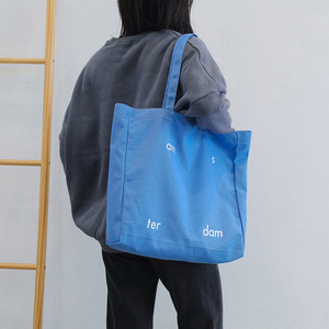 Borsa a tracolla in tela di cotone pesante personalizzata di grandi dimensioni con lettere di alta qualità stampate - Product Image 1