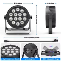 Luz LED Par Can RGBW de 80W 14x6W con Control DMX512, Atenuación Lineal de 4/8 Canales, Iluminación de Escenario a Distancia de 5-10M para Teatro, Discoteca y Fiestas