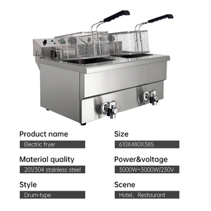 <span class=keywords><strong>Friteuse</strong></span> électrique professionnelle Heavybao à double cuve, <span class=keywords><strong>friteuse</strong></span> de table <span class=keywords><strong>avec</strong></span> drain d'huile pour restaurant, cuisine, camion de restauration, équipement de traiteur - Product Image 2