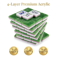 Jeu de Mahjong Américain en Marbre de Jade, Acrylique et Bois, 160 Tuiles, Lamination 4 Couches, Norme NMJL, Portable, Logo Personnalisé, Prêt à Expédier, OEM