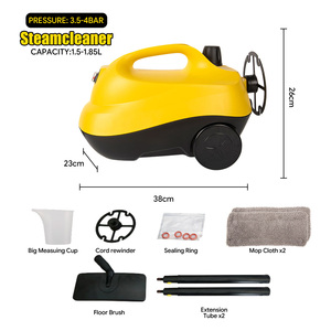 <span class=keywords><strong>Nettoyeur</strong></span> <span class=keywords><strong>Vapeur</strong></span> Haute Pression Portable Jaune sur Roues avec Brosse <span class=keywords><strong>et</strong></span> Double Chiffon pour Sols – Éliminateur de Taches Profondes pour la Maison - Product Image 4