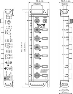 Dispositifs réseau SICK SIG200-0A0512200, boîtier IP67, 4 connecteurs M12, rideaux lumineux de sécurité SIG200-0A0512200 SICK 1089796 SIG200 - Product Image 5