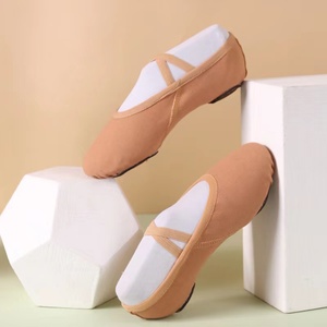 Chaussons de <span class=keywords><strong>danse</strong></span> de ballet roses pour femmes, en toile extensible Performa, à semelle fendue, pour filles - Product Image 4
