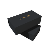 Boîte à parfum de luxe en carton noir pour huiles essentielles, avec insert en mousse, emballage cadeau avec estampage à chaud