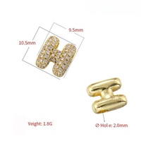 Jinyuan 18k Gold Plated Mini Bubble Letter Initial Charms Fashionable Diamond Pave with Zircon Made From Brass