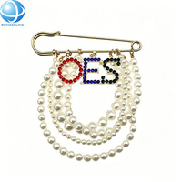 Broche Personalizado con Borla de Perlas de la Hermandad Griega OES, Pin de Solapa de la Orden de la Estrella del Este, Recuerdo Masónico