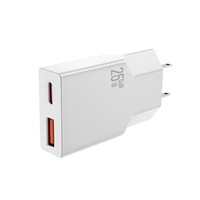Chargeur de voyage GaN 25W avec ports USB-C et USB-A, adaptateur universel double port LSN-2026AD02