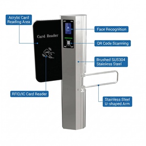 Sistema de Torniquete de Acceso Peatonal con Barrera Abatible y Lector de Tarjetas RFID a Prueba de Agua, Directo de Fábrica, para Estaciones de Esquí - Product Image 5