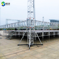 Estructura de Techo de Aluminio para Escenario 10x8m 12x10m, para Conciertos, Festivales y Eventos al Aire Libre, Sistema de Iluminación Modular Resistente, Personalizable con Conexión por Perno