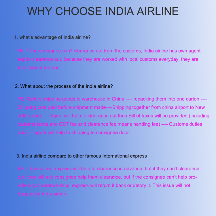 Air Cargo Freight China To India DDP  New Delhi Bangalore Calcutta Patna Chennai Hyderabad Bombay
