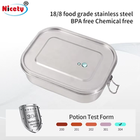 Boîte à lunch en acier inoxydable personnalisable à 4/5 compartiments, contenants métalliques pour enfants et adultes