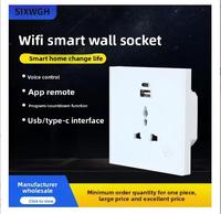 Prise murale intelligente SIXWGH WiFi avec écran tactile, commande vocale Alexa Google Home, application Tuya, minuterie à distance, USB Type-C, prise EU/US
