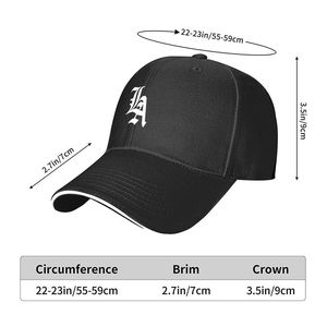 Gorra de Béisbol de 6 Paneles con el Icónico Monograma 'LA' en Letra Inglesa Antigua, PVC, Diseño de Moda para las Cuatro Estaciones - Product Image 2