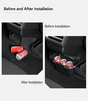 Boîte de rangement arrière en L pour accoudoir compatible Tesla Model YL 2025, poubelle de voiture intérieure à couvercle rabattable, organisateur en thermoplastique