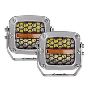 Holofote led de alta potência 4 "1400m, cubo quadrado super brilhante, luz para condução, caminhão, offroad, 4x4, 4 polegadas, para carro, com barra de luz