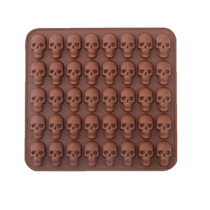 HY Gummy moules à bonbons en Silicone 40 grilles Mini tête de crâne moule à chocolat Gummie avec compte-gouttes - Product Image 4