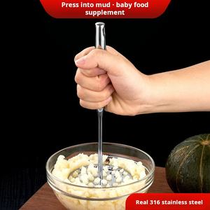 Outils <span class=keywords><strong>de</strong></span> cuisine polisseuse à pommes <span class=keywords><strong>de</strong></span> terre en acier inoxydable presse-purée nourriture pour bébé purple pomme <span class=keywords><strong>de</strong></span> terre citrouille ménage presse-boue - Product Image 2