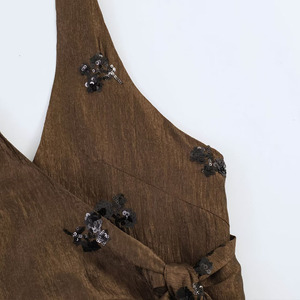 ZATRHMBM Summer 2026 New Arrivals: Stylish Women's <strong>Top</strong> featuring <strong>Sequin</strong> Embellishments Retro-Inspired, Sexy Halter-Neck Design - Product Image 4