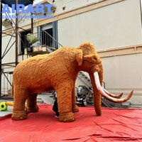 Modèle de mammouth gonflable en peluche de 3.4m de haut, mascottes gonflables de ballon d'éléphant de mammouth