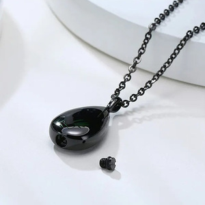 Yeni su damlası paslanmaz çelik kolye hatıra kolye zinciri için insan külleri parfüm şişesi ilham Pet tabut & Urn - Product Image 3