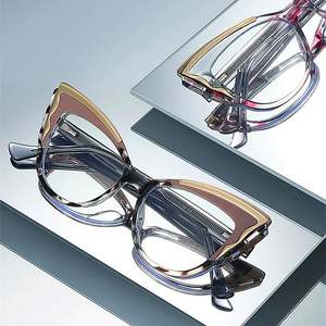 Gafas de Moda 2025 para Mujer, Montura de Ojo de Gato TR90, Metal y Acetato, Anti Luz Azul, para Computadora - Product Image 4