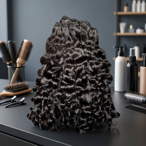 Extensions de cheveux naturels bouclés indiens Remy en vrac, double trame, pointes pleines, teintables toutes couleurs - Product Image 2