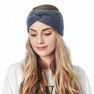 Bandeau en tricot MIO pour <span class=keywords><strong>femme</strong></span>, bandeau d'hiver de haute qualité, bon marché, personnalisé, bandeau en tricot croisé, bandeau en tricot d'hiver - Product Image 4