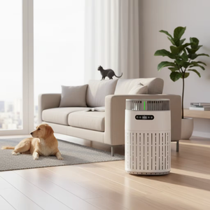 เครื่องฟอกอากาศสำหรับสัตว์เลี้ยงในบ้าน พร้อมแผ่นกรอง H13 HEPA กำจัดกลิ่นขนแมวและสุนัข ทำความสะอาดบ้าน เสียงเบา ควบคุมผ่านแอพ รับผลิตแบรนด์ส่วนตัว - Product Image 1