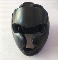 Casque de kick-boxing en cuir PU, protection de la tête, équipement d'entraînement thaïlandais MMA Sanda, adultes et enfants, modulaire