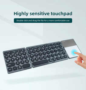 Cổ điển có thể sạc lại Xách Tay Bàn Phím Nhỏ gấp ba lần mỏng không dây <span class=keywords><strong>bluetooth</strong></span> Bàn phím cho máy tính điện thoại máy tính xách tay - Product Image 4