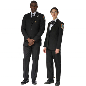 Ensemble veste et pantalon bleu marine classique avec patchs brodés, uniforme personnalisé pour <span class=keywords><strong>homme</strong></span>, <span class=keywords><strong>officier</strong></span>, agent de sécurité - Product Image 3