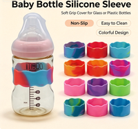 Étiquettes de biberons bicolores pour la garderie, bandes personnalisées en silicone pour biberons et tasses à bec, antidérapantes et réutilisables