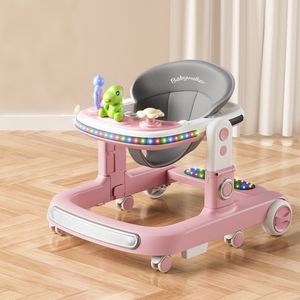 Nuovo Girello Pieghevole per Bambini con Musica, 6 Ruote Girevoli, Piedini Antiscivolo, Facile da Spingere per i <span class=keywords><strong>Primi</strong></span> <span class=keywords><strong>Passi</strong></span>, Regolabile in 3 Altezze - Product Image 1